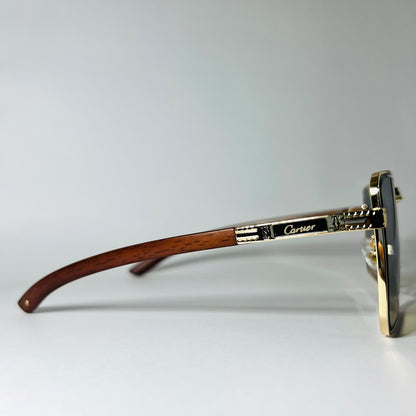 Premium Square Gold Plated Frame Sunglasses